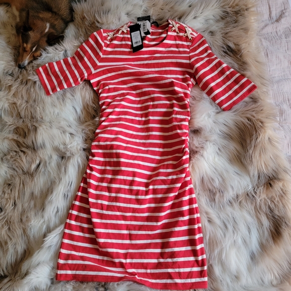 Veronica Beard Foley Ruched Lace Up Dress - Picture 3 of 10